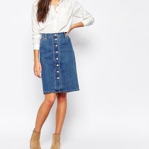 Anthropologie Knee Length 6 Stretchy Levi Skirt